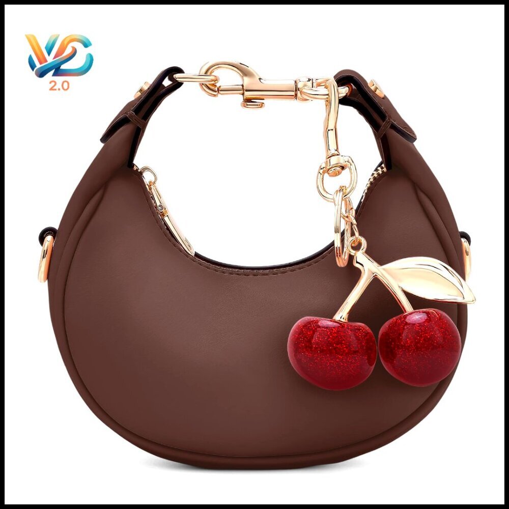 Mini Top Handle Crossbody Bag Hobo Style PU Leather Adjustable Strap Versatile